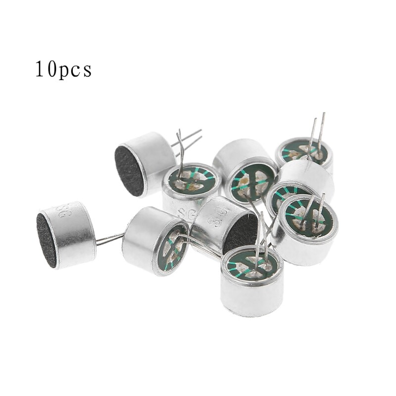 10 Pcs/Lot  With 2 Pin Cables Capsule Electret Condenser Microphone 9767 Mic